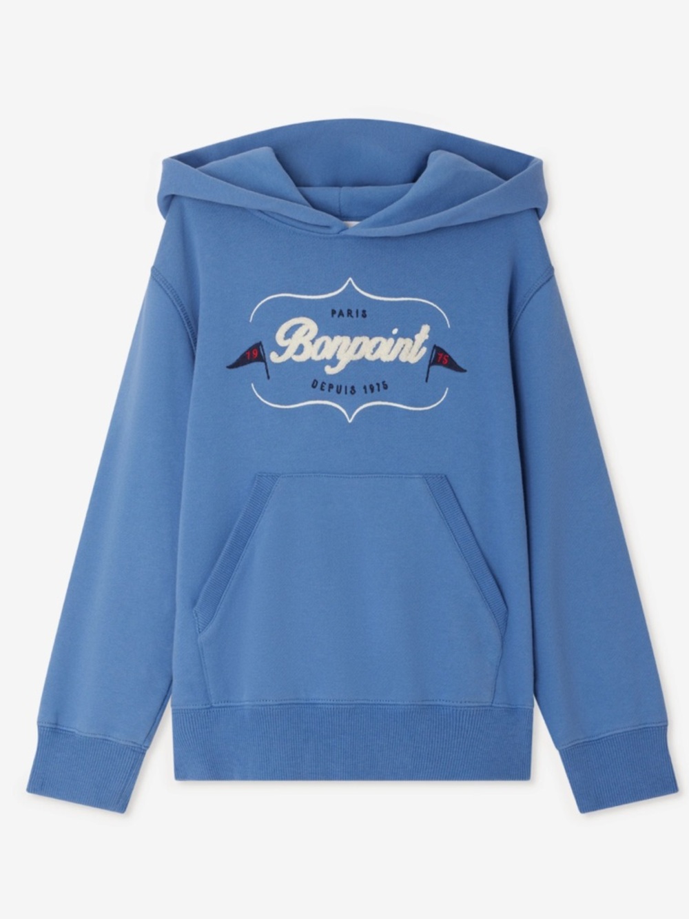 Bonpoint Blue Logo Pullover Hoodie for Kids